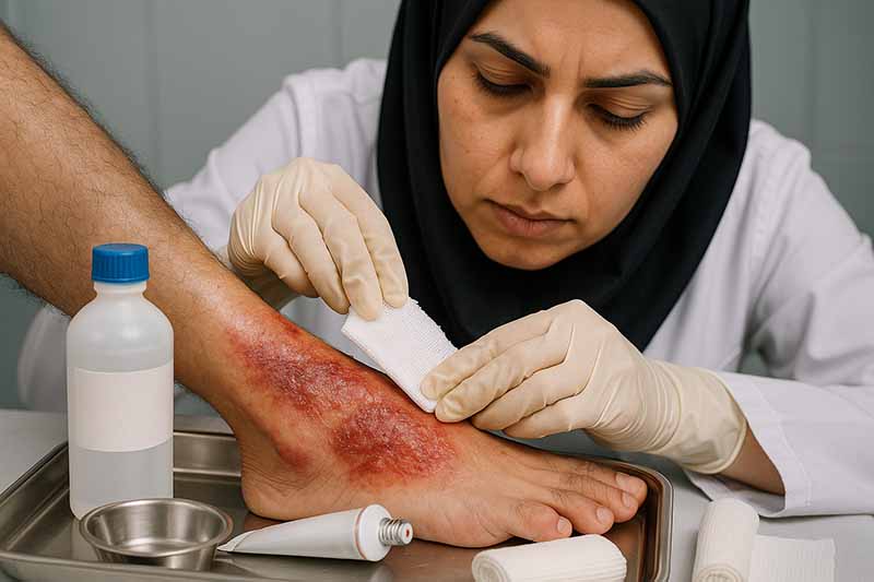 زخم سوختگی اگزوز